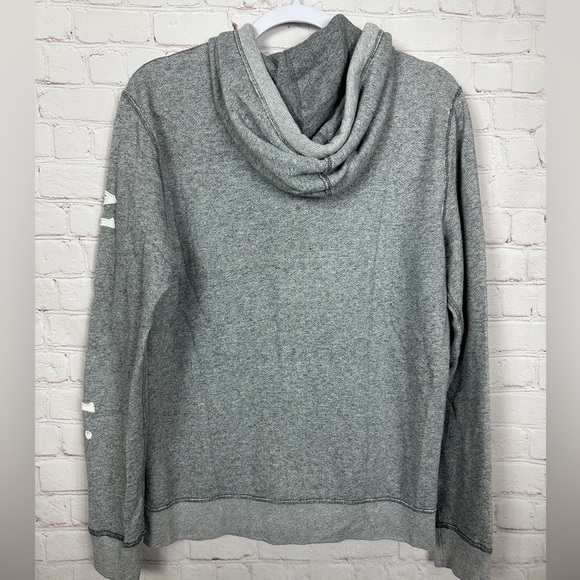 Abercrombie & Fitch Gray Full Zip‎ Hooded Jacket Sweatshirt Y2K Spellout Sz S - Picture 7 of 7